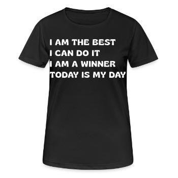 Affirmations puissantes - T-shirt respirant Femme - noir - Devant - AI Model Female 172 light (172cm)