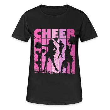 Pom-pom girls sportives pour filles - T-shirt respirant Femme - noir - Devant - AI Model Female 172 light (172cm)