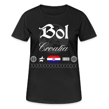 Bol Croatia Streetwear Travel Souvenir - Women's Breathable T-Shirt - black - Front - AI Model Female 172 light (172cm)