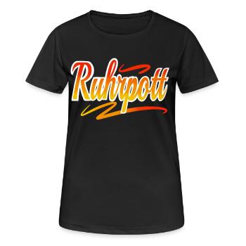Ruhrpott - Frauen T-Shirt atmungsaktiv - Schwarz - Vorne - AI Model Female 172 light (172cm)