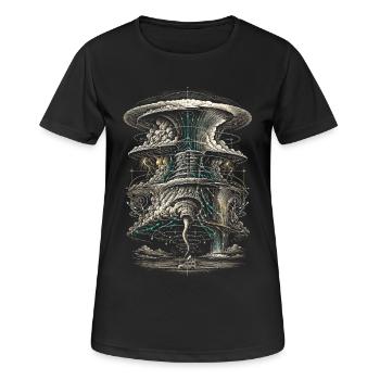 Sturmjäger Meteorologe - Frauen T-Shirt atmungsaktiv - Schwarz - Vorne - AI Model Female 172 light (172cm)