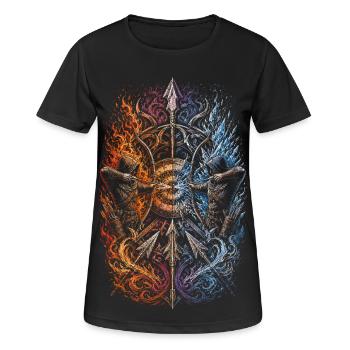 Bogenschießen Bogenschütze - Frauen T-Shirt atmungsaktiv - Schwarz - Vorne - AI Model Female 172 light (172cm)