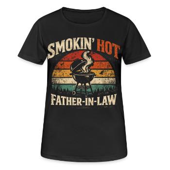 Smokin Hot Schwiegervater-Barbecue | Humor-Geschenk - Frauen T-Shirt atmungsaktiv - Schwarz - Vorne - AI Model Female 172 light (172cm)