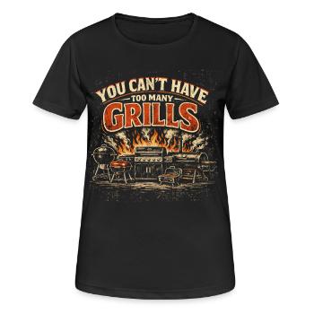 Barbecue Humour Papa Grillades Été Cadeau - T-shirt respirant Femme - noir - Devant - AI Model Female 172 light (172cm)
