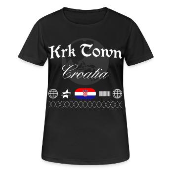 Souvenir de voyage Krk Croatia Streetwear - T-shirt respirant Femme - noir - Devant - AI Model Female 172 light (172cm)