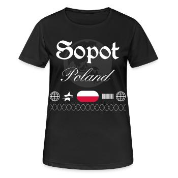Sopot Poland Streetwear Travel Souvenir - Women's Breathable T-Shirt - black - Front - AI Model Female 172 light (172cm)