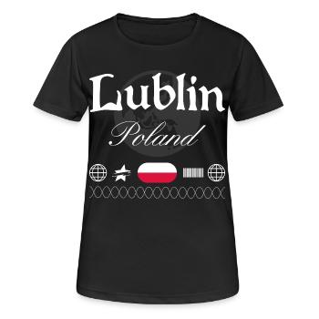 Souvenir de voyage streetwear Lublin, Pologne - T-shirt respirant Femme - noir - Devant - AI Model Female 172 light (172cm)