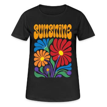 Sunshine Flowers Rétro des années 70 - T-shirt respirant Femme - noir - Devant - AI Model Female 172 light (172cm)