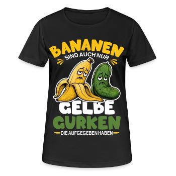 Bananen sind auch nur gelbe Gurken Humor Design - Frauen T-Shirt atmungsaktiv - Schwarz - Vorne - AI Model Female 172 light (172cm)