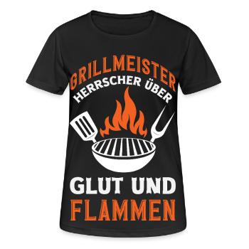 Grillmeister Herrscher Glut Und Flammen Lustiger - Frauen T-Shirt atmungsaktiv - Schwarz - Vorne - AI Model Female 172 light (172cm)