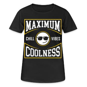 Maximum Coolness Happy Face - Frauen T-Shirt atmungsaktiv - Schwarz - Vorne - AI Model Female 172 light (172cm)