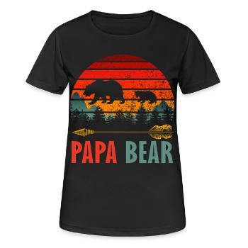 Papa Bear Vintage Retro Father Husband Family Gift - Frauen T-Shirt atmungsaktiv - Schwarz - Vorne - AI Model Female 172 light (172cm)