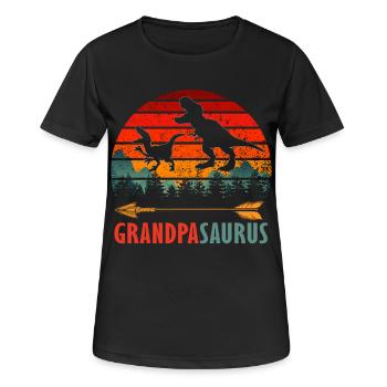 Grandpasaurus Grandpa Dinosaurier lustiges Familiengeschenk - Frauen T-Shirt atmungsaktiv - Schwarz - Vorne - AI Model Female 172 light (172cm)