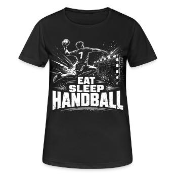 Handball Eat Sleep Repeat Motiv - Frauen T-Shirt atmungsaktiv - Schwarz - Vorne - AI Model Female 172 light (172cm)