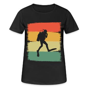 Taucher - Frauen T-Shirt atmungsaktiv - Schwarz - Vorne - AI Model Female 172 light (172cm)