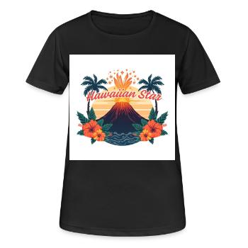 Hawaiian Star - Frauen T-Shirt atmungsaktiv - Schwarz - Vorne - AI Model Female 172 light (172cm)