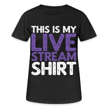 This Is My Livestream Shirt - Women's Breathable T-Shirt - black - Front - AI Model Female 172 light (172cm)