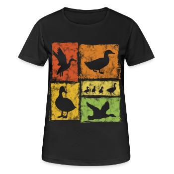 Duck Perspectives - Retro Graphic - Women's Breathable T-Shirt - black - Front - AI Model Female 172 light (172cm)