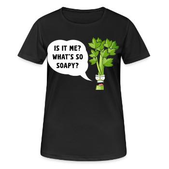 Céleri Insolent : C’est moi ? - T-shirt respirant Femme - noir - Devant - AI Model Female 172 light (172cm)
