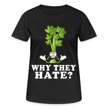 Celery Rage: Warum hassen sie? - Frauen T-Shirt atmungsaktiv - Schwarz - Vorne - AI Model Female 172 light (172cm)