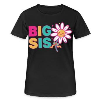 Geschlechterenthüllung BIG SIS Big Sister Babyparty - Frauen T-Shirt atmungsaktiv - Schwarz - Vorne - AI Model Female 172 light (172cm)