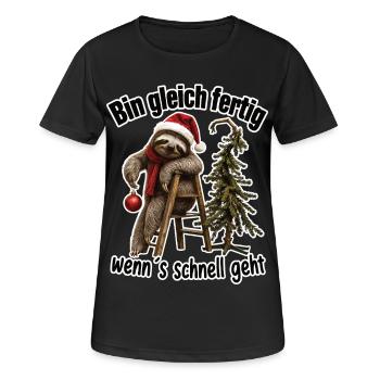 Bin gleich fertig Faultier - Frauen T-Shirt atmungsaktiv - Schwarz - Vorne - AI Model Female 172 light (172cm)