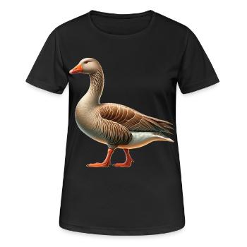 Oie pèlerine - T-shirt respirant Femme - noir - Devant - AI Model Female 172 light (172cm)