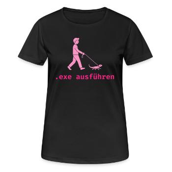 .exe ausführen ADMIN - Frauen T-Shirt atmungsaktiv - Schwarz - Vorne - AI Model Female 172 light (172cm)