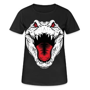 Krokodil-Alligator-Maskottchen-Logo Sportkampf - Frauen T-Shirt atmungsaktiv - Schwarz - Vorne - AI Model Female 172 light (172cm)