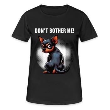 Ne me dérange pas, Pinscher miniature Pinscher Minscher Minpin - T-shirt respirant Femme - noir - Devant - AI Model Female 172 light (172cm)