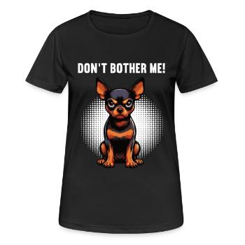Ne me dérange pas, Pinscher miniature Pinscher Minscher Minpin - T-shirt respirant Femme - noir - Devant - AI Model Female 172 light (172cm)
