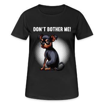 Ne me dérange pas, Pinscher miniature Pinscher Minscher Minpin - T-shirt respirant Femme - noir - Devant - AI Model Female 172 light (172cm)