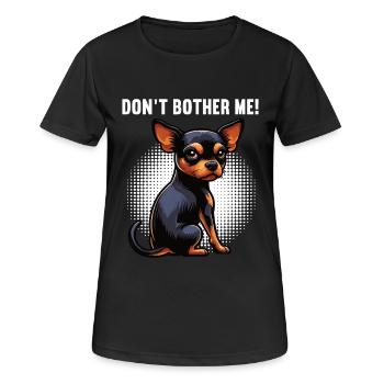Ne me dérange pas, Pinscher miniature Pinscher Minscher Minpin - T-shirt respirant Femme - noir - Devant - AI Model Female 172 light (172cm)