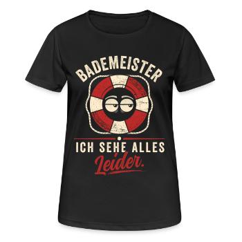 Ich sehe alles. Leider. - Frauen T-Shirt atmungsaktiv - Schwarz - Vorne - AI Model Female 172 light (172cm)