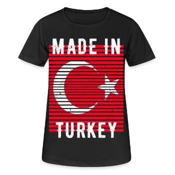 Made In Turkey Türkei Heimatland - Frauen T-Shirt atmungsaktiv - Schwarz - Vorne - AI Model Female 172 light (172cm)