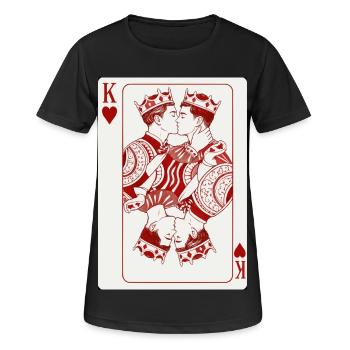 Kings Kissing Heart Card - Women's Breathable T-Shirt - black - Front - AI Model Female 172 light (172cm)