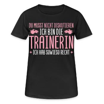 Trainerin hat sowieso recht Fußballtrainerin - Frauen T-Shirt atmungsaktiv - Schwarz - Vorne - AI Model Female 172 light (172cm)