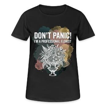 Floristin Keine Panik Blumen - Frauen T-Shirt atmungsaktiv - Schwarz - Vorne - AI Model Female 172 light (172cm)