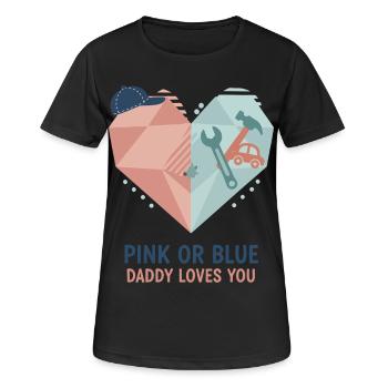 Révélation du genre : rose ou bleu Papa t’aime, bébé - T-shirt respirant Femme - noir - Devant - AI Model Female 172 light (172cm)