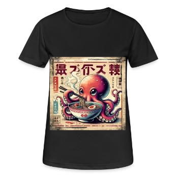 Oktopus Ramen Vintage Poster Style - Frauen T-Shirt atmungsaktiv - Schwarz - Vorne - AI Model Female 172 light (172cm)