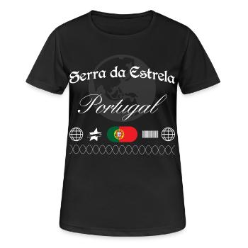 Serra da Estrela Portugal Streetwear Reise - Frauen T-Shirt atmungsaktiv - Schwarz - Vorne - AI Model Female 172 light (172cm)