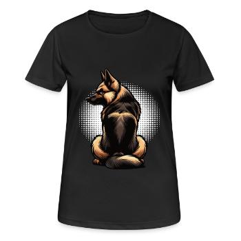 Berger allemand Chiens de berger Chiens de berger - T-shirt respirant Femme - noir - Devant - AI Model Female 172 light (172cm)