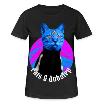 Cats & Dubstep - Rave Outfit Festival Dubstep - Women's Breathable T-Shirt - black - Front - AI Model Female 172 light (172cm)