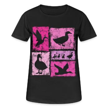 Silhouettes vintage Ducks pour femmes et filles - T-shirt respirant Femme - noir - Devant - AI Model Female 172 light (172cm)