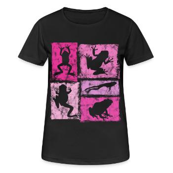 Retro Frosch Grafik Für Frauen Und Mädchen - Frauen T-Shirt atmungsaktiv - Schwarz - Vorne - AI Model Female 172 light (172cm)
