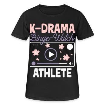 K-drama Serien-marathon Koreanische Serien - Frauen T-Shirt atmungsaktiv - Schwarz - Vorne - AI Model Female 172 light (172cm)