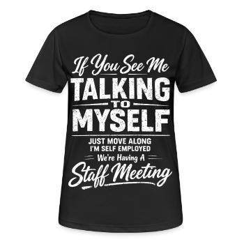 Humour Freelance Réunion | Drôle Auto-Entrepreneur - T-shirt respirant Femme - noir - Devant - AI Model Female 172 light (172cm)