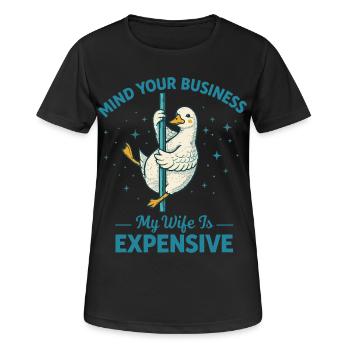 Enten-Stangen-Tanz Humor Ehemann Ehefrau Lustiges Geschenk - Frauen T-Shirt atmungsaktiv - Schwarz - Vorne - AI Model Female 172 light (172cm)