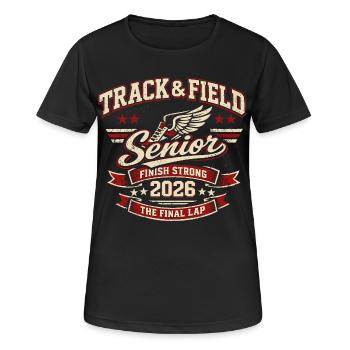Senior Athletics 2026 Running Sport Gift - Women's Breathable T-Shirt - black - Front - AI Model Female 172 light (172cm)
