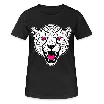 Gepard Leopard Mascot Logo Sport Gaming - Women's Breathable T-Shirt - black - Front - AI Model Female 172 light (172cm)
